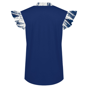 EVictor Ruffle V-Neck Short Sleeve Blouse