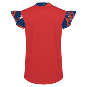 EVictor Ruffle V-Neck Short Sleeve Blouse