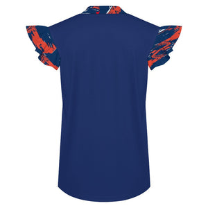 EVictor Ruffle V-Neck Short Sleeve Blouse