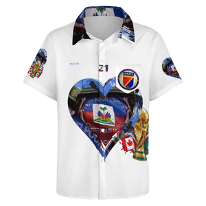 EVicttor Collared Short Sleeve Button-Up Shirt with Pocket