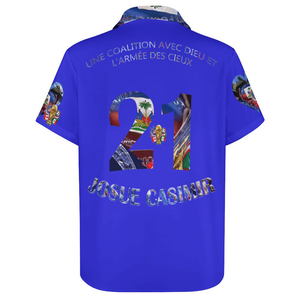 EVicttor Collared Short Sleeve Button-Up Shirt with Pocket