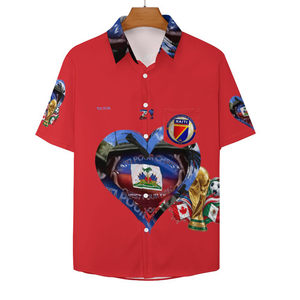EVicttor Collared Short Sleeve Button-Up Shirt with Pocket